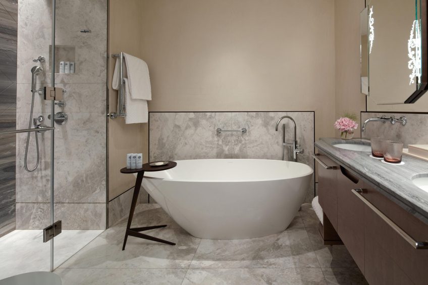 The St. Regis Venice Luxury Hotel - Venice, Italy - Suite Bathroom Shower Tub and Vanity