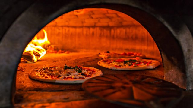 Brick Oven with Pizza
