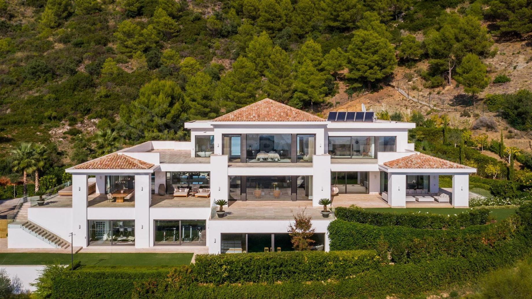 Villa Camojan Luxury Residence – Cascada de Camojan, Marbella, Spain – Exterior Aerial View