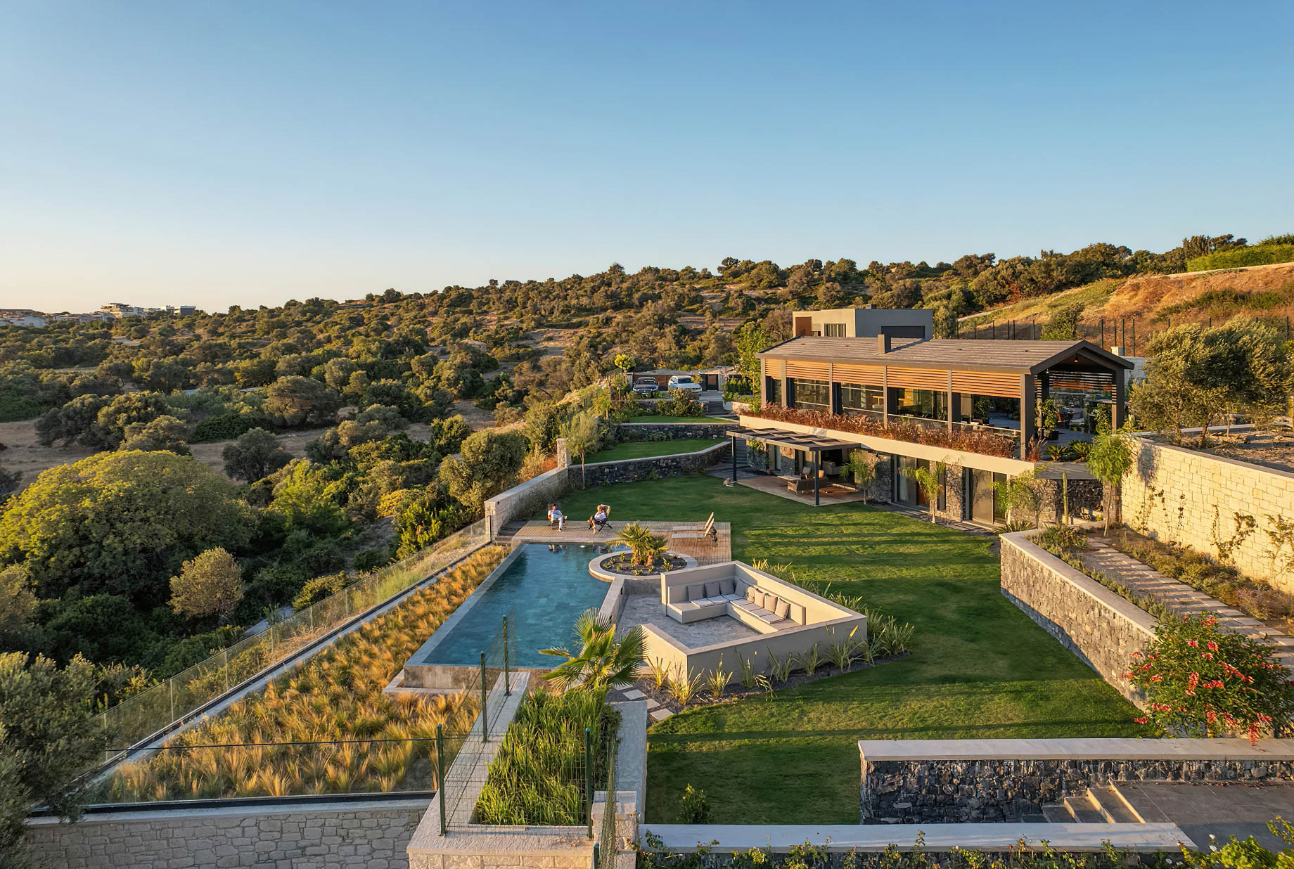 Villa Juss Modern Mediterranean Residence - Izmir, Turkey - Aerial View