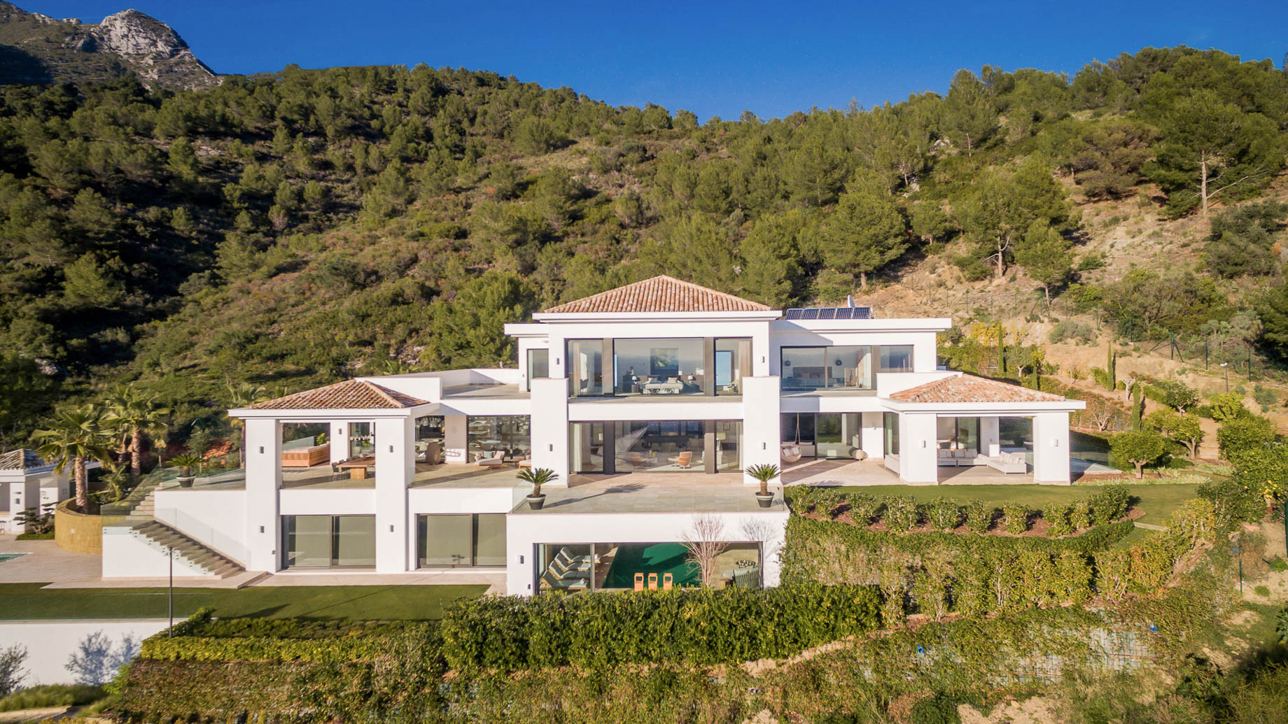 Villa Camojan Luxury Residence – Cascada de Camojan, Marbella, Spain – Exterior Aerial View