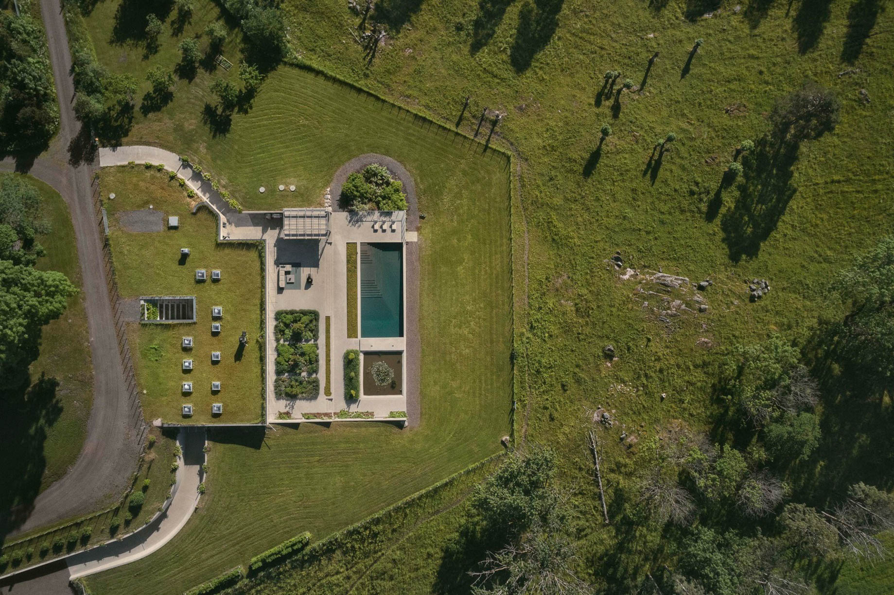 Invisible Villa Aa Luxury Residence – Vestfold, Norway – Overhead Aerial