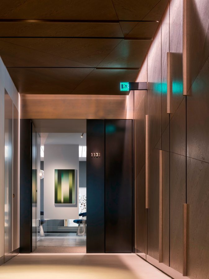 Shades of Grey Apartment Interior Design Shanghai, China - Ippolito Fleitz Group - Entrance Door