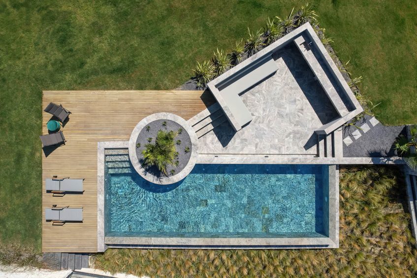 Villa Juss Modern Mediterranean Residence - Izmir, Turkey - Overhead Pool View