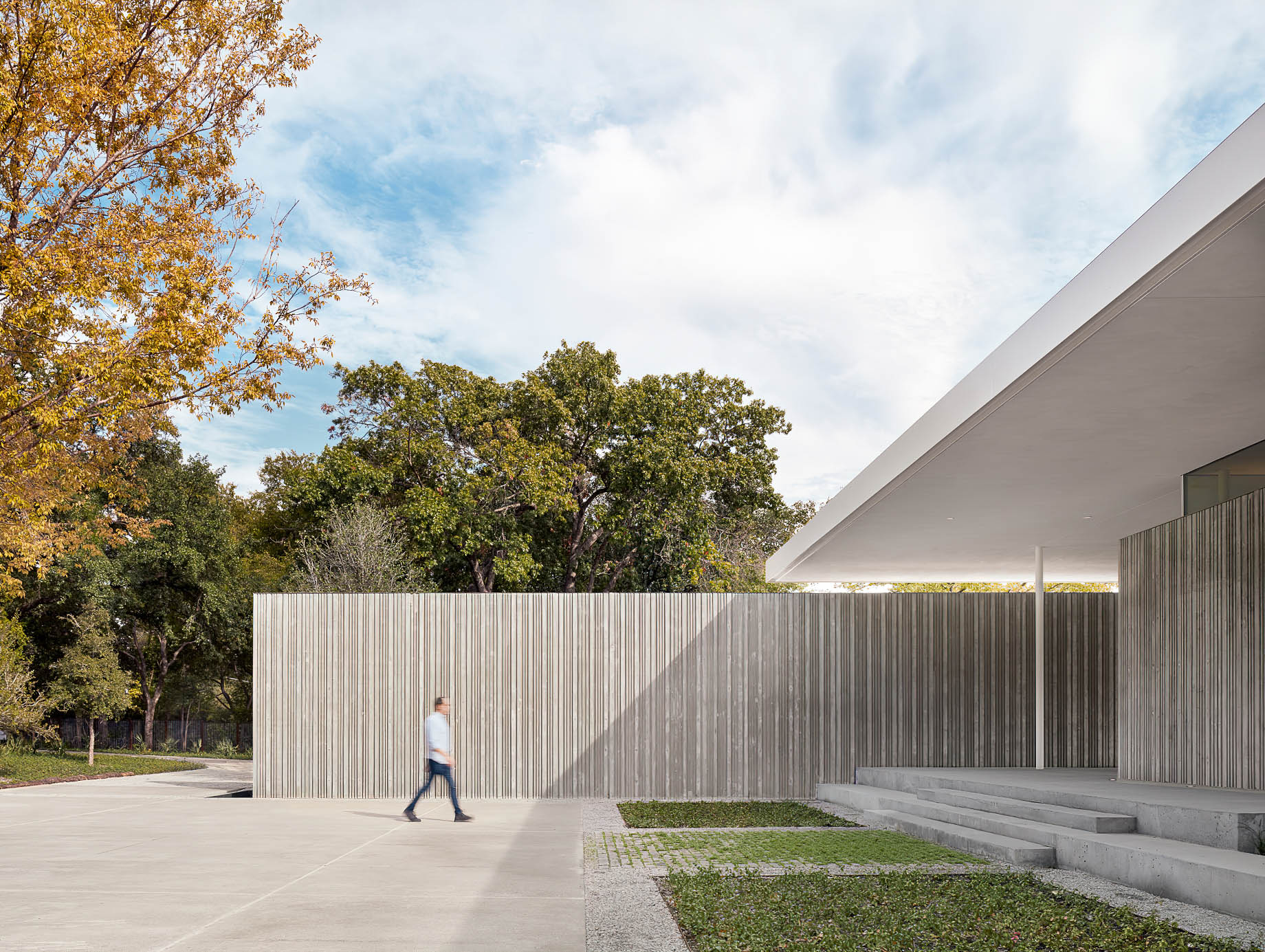 Preston Hollow Brutalist Architecture Residence - Dallas, TX, USA - Entrance