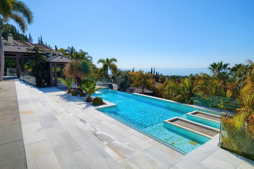 006 - Villa Beata Luxury Residence - Cascada de Camojan, Marbella, Spain - Exterior Pool Ocean View