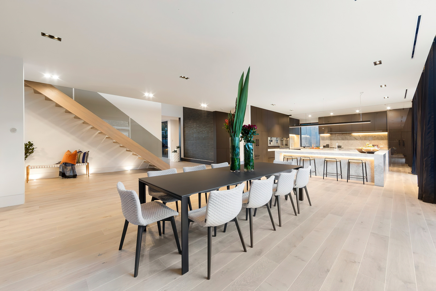 008 – Modern Contemporary Residence – 7 Teringa Place, Toorak, VIC, Australia – Dining Area and Kitchen