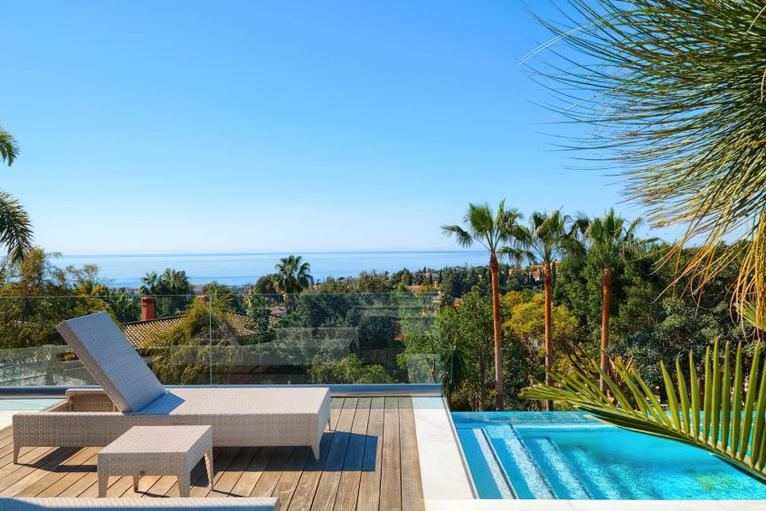 009 - Villa Beata Luxury Residence - Cascada de Camojan, Marbella, Spain - Exterior Pool Deck View