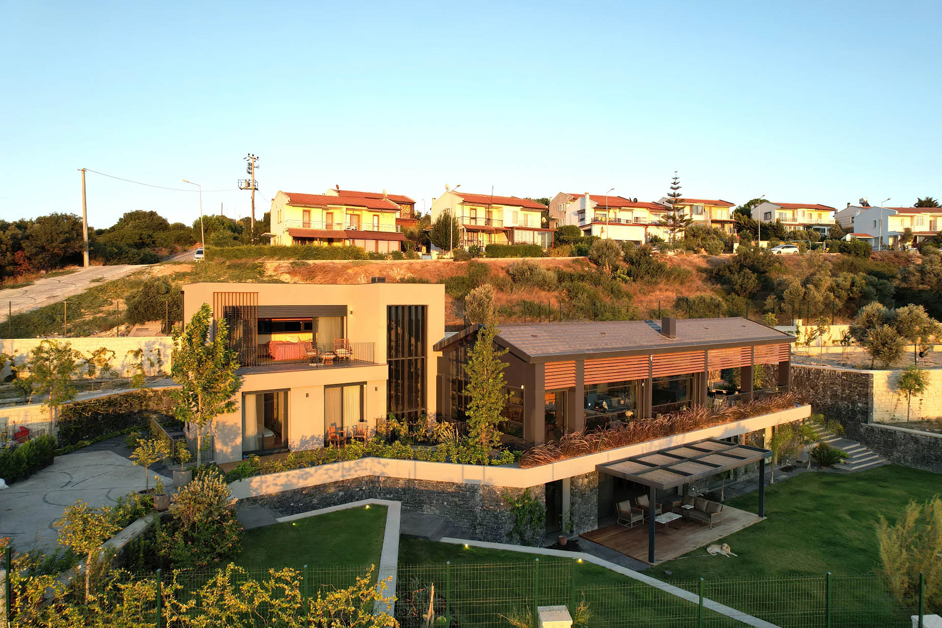 Villa Juss Modern Mediterranean Residence - Izmir, Turkey - Exterior Aerial View