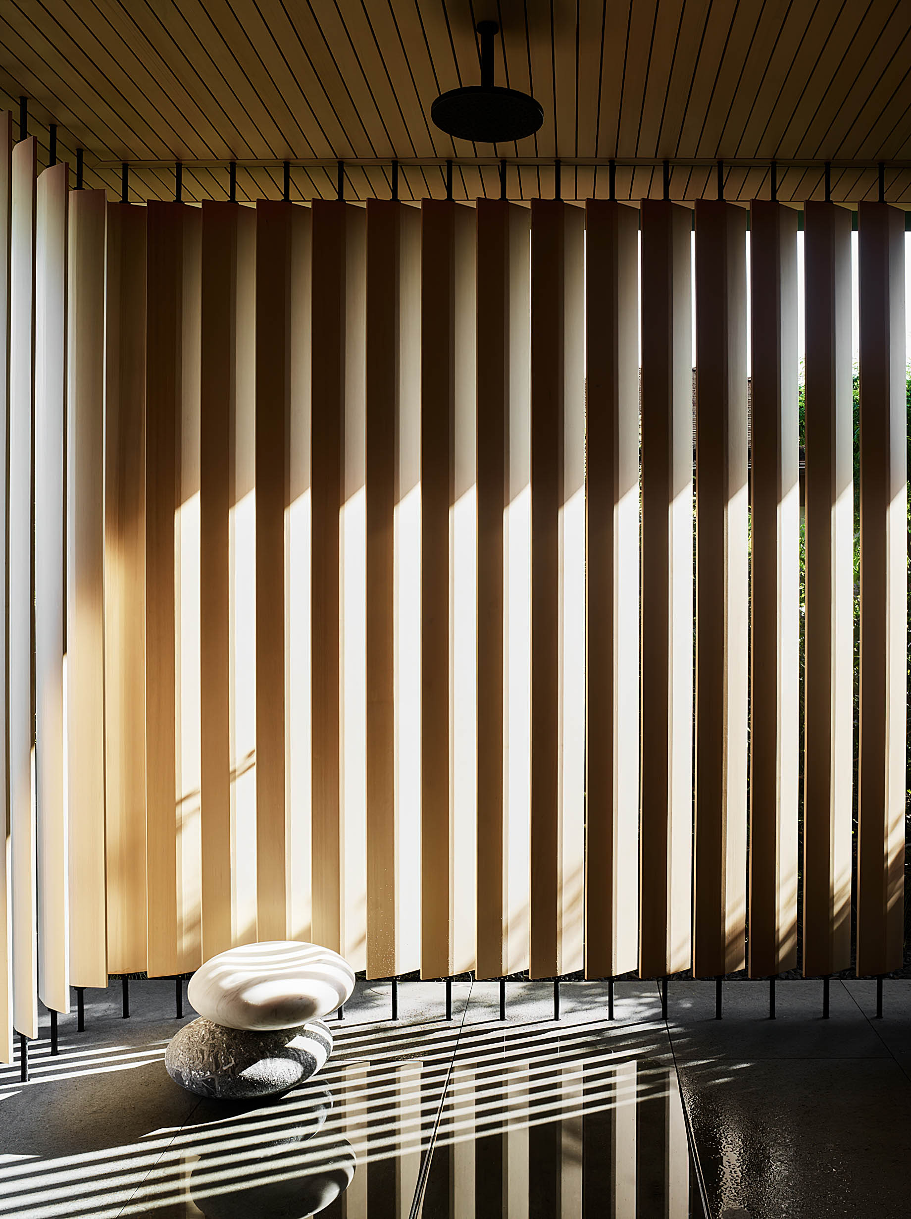 Kua Bay Luxury Residence - Kona Coast, Hawaii, USA - Interior Bathroom Wall Shutters