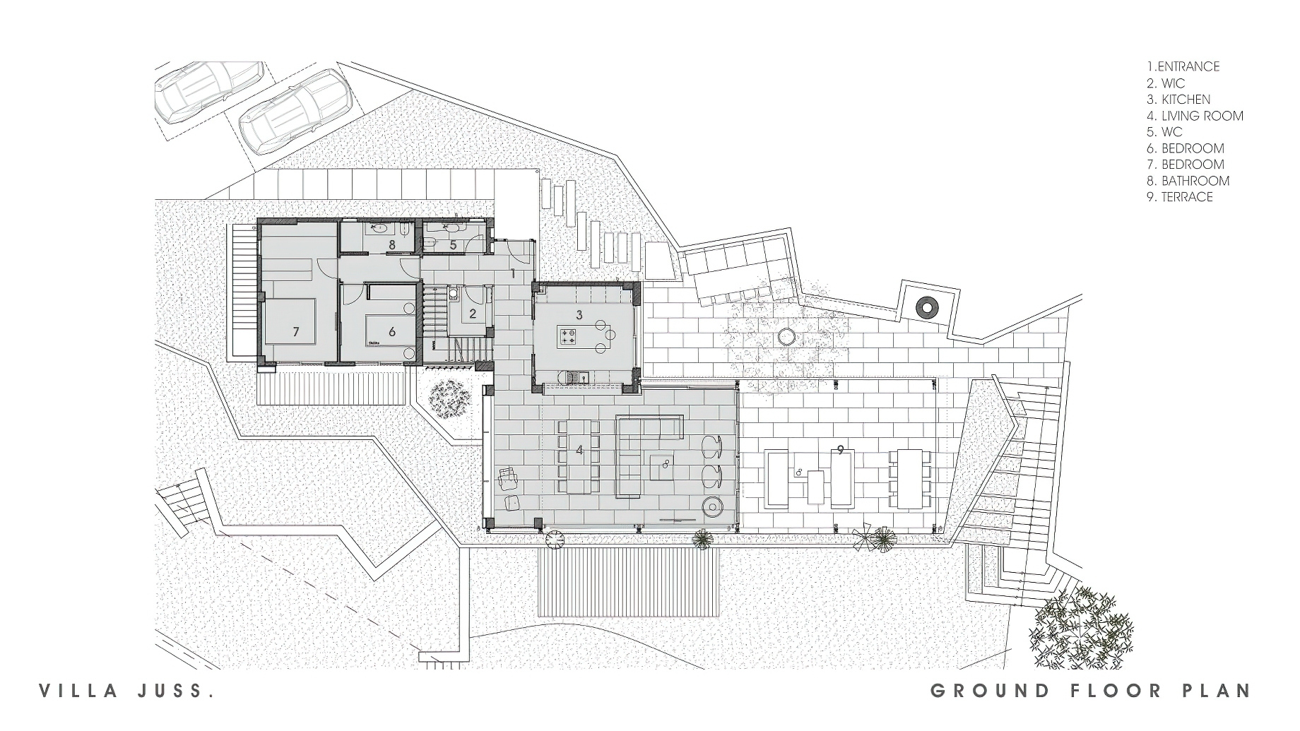 Villa Juss Modern Mediterranean Residence - Izmir, Turkey - Ground Floor Plan