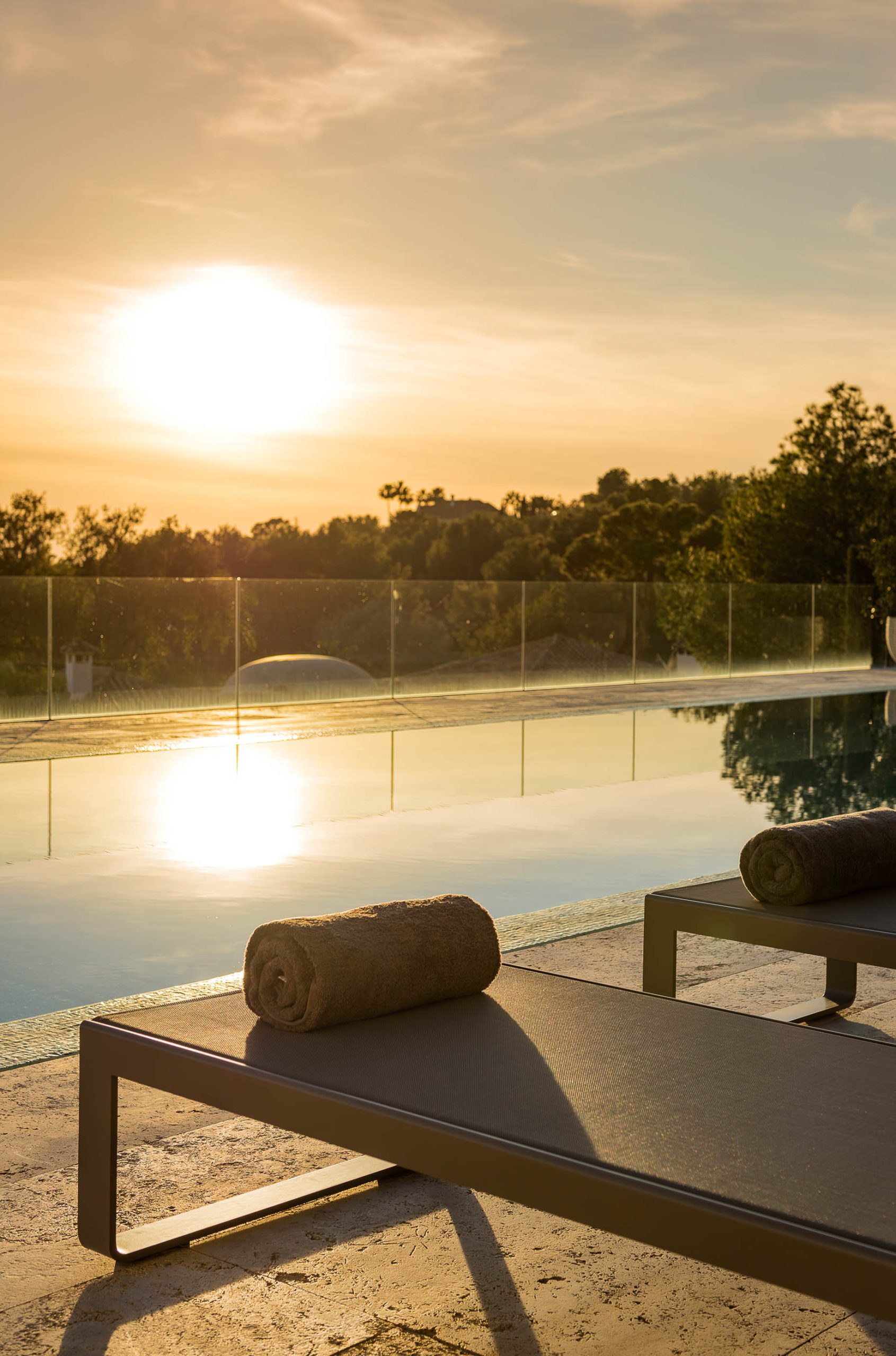 025 – Villa Camojan Luxury Residence – Cascada de Camojan, Marbella, Spain – Pool Deck Sunset