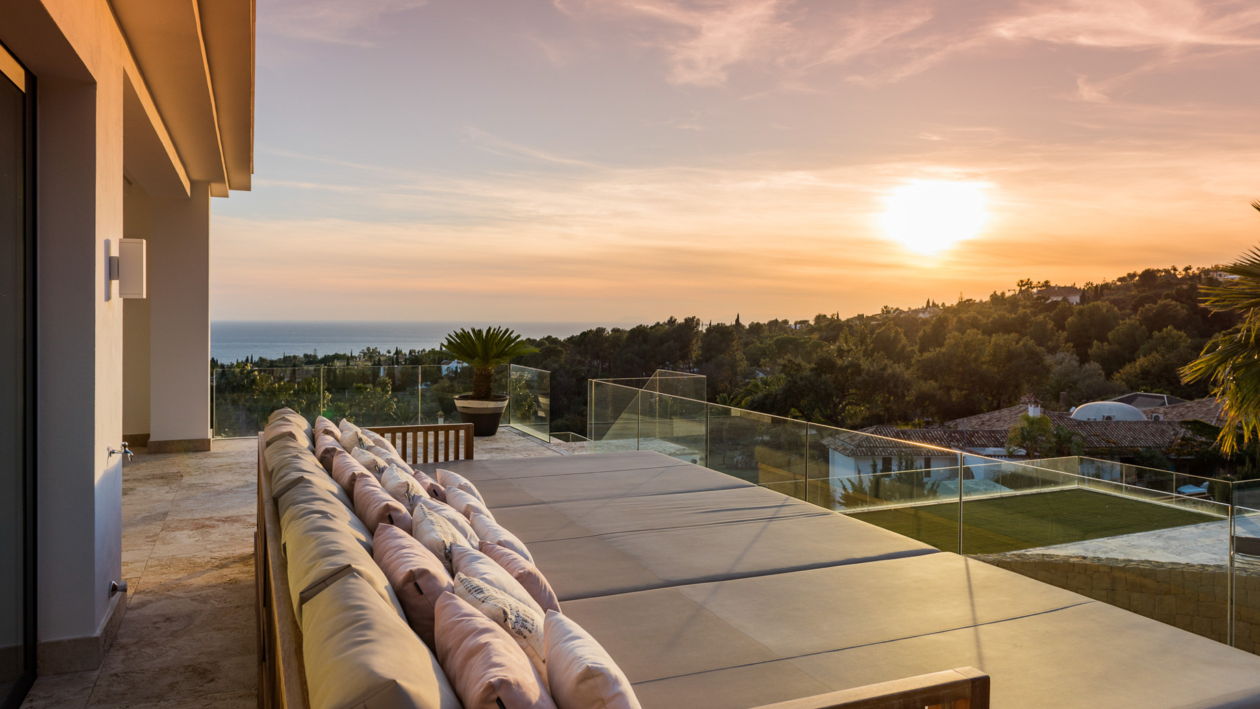 031 – Villa Camojan Luxury Residence – Cascada de Camojan, Marbella, Spain – Outdoor Deck Sunset View
