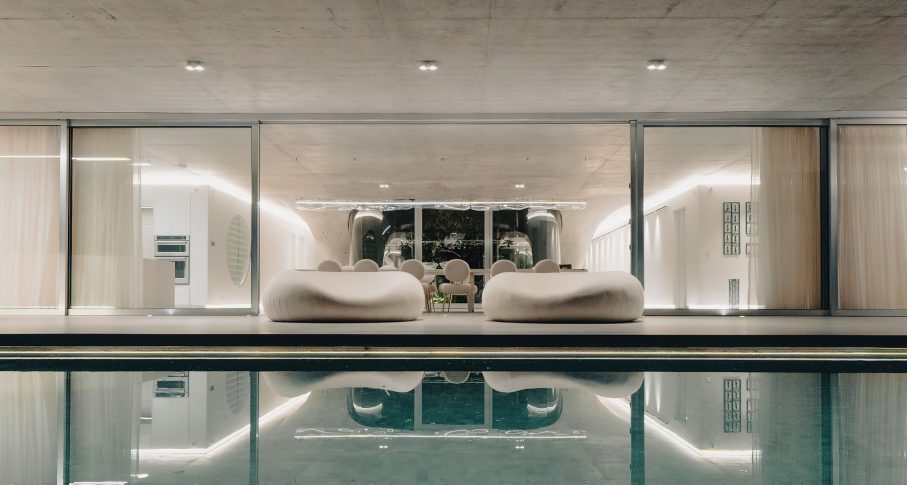 Magnolia House Luxury Residence - Puembo, Ecuador - Pool Deck Night