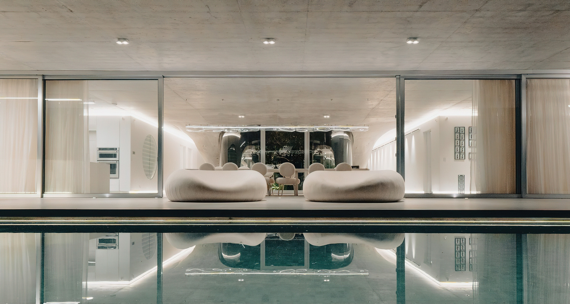 Magnolia House Luxury Residence – Puembo, Ecuador – Pool Deck Night