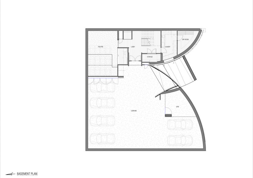 035 - Modern Contemporary Residence - 7 Teringa Place, Toorak, VIC, Australia - Basement Floor Plan
