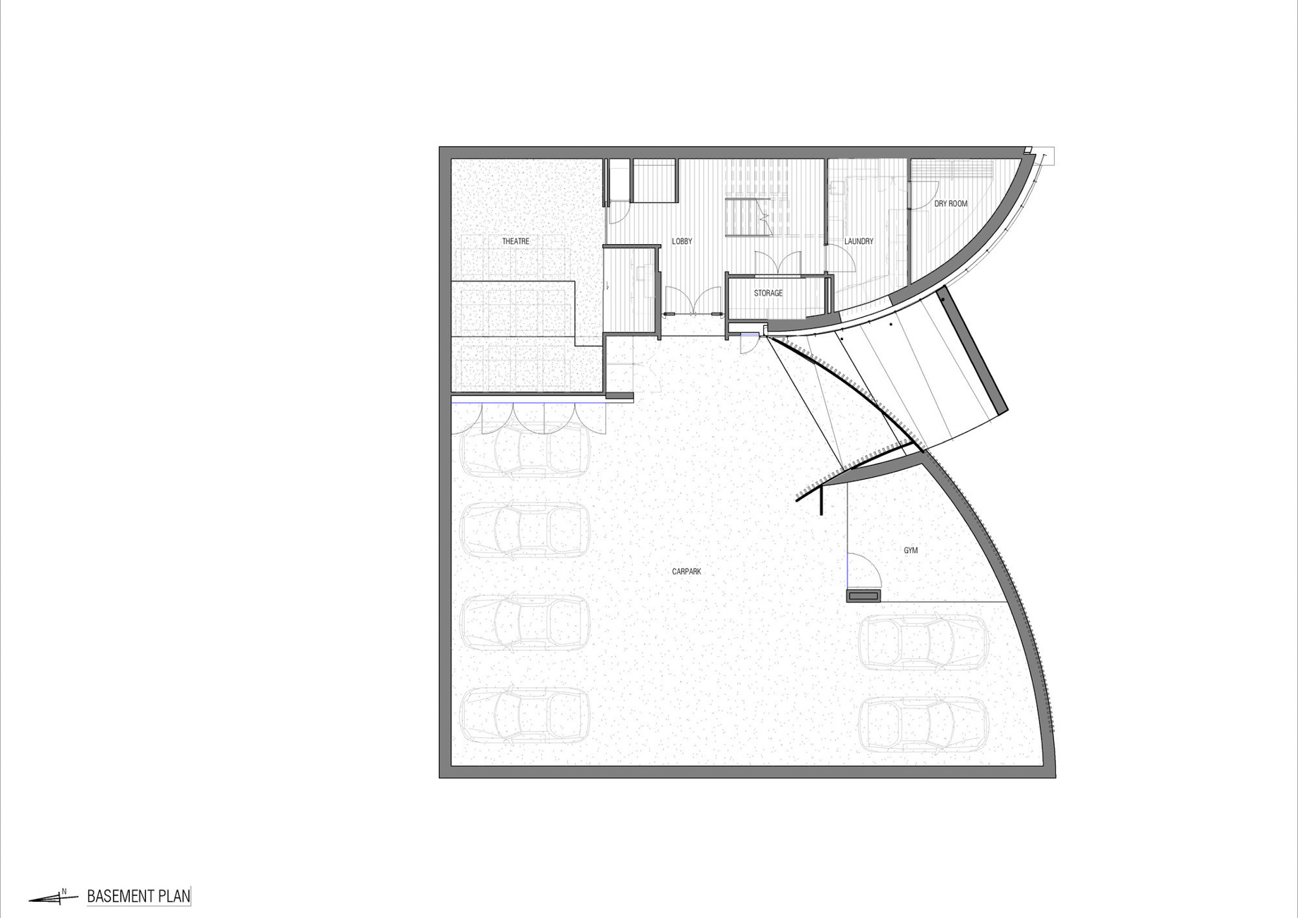035 – Modern Contemporary Residence – 7 Teringa Place, Toorak, VIC, Australia – Basement Floor Plan