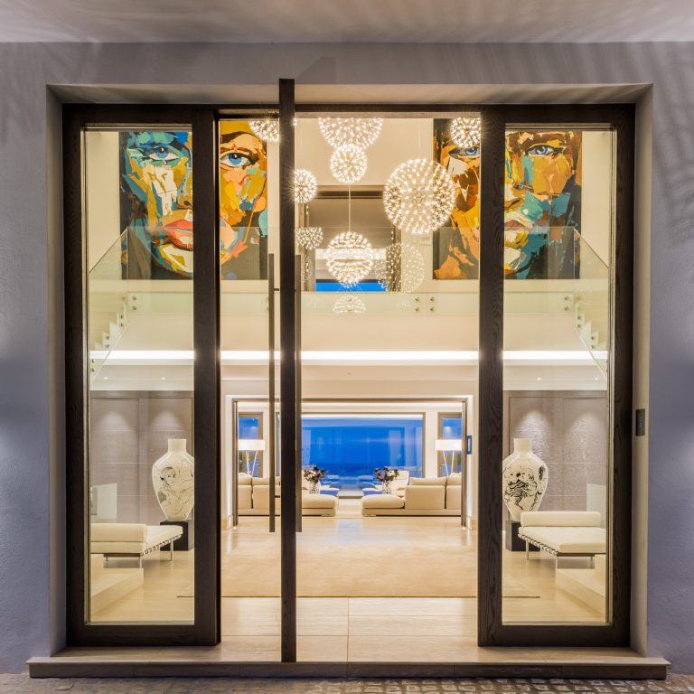 035 – Villa Camojan Luxury Residence – Cascada de Camojan, Marbella, Spain – Front Door Night View