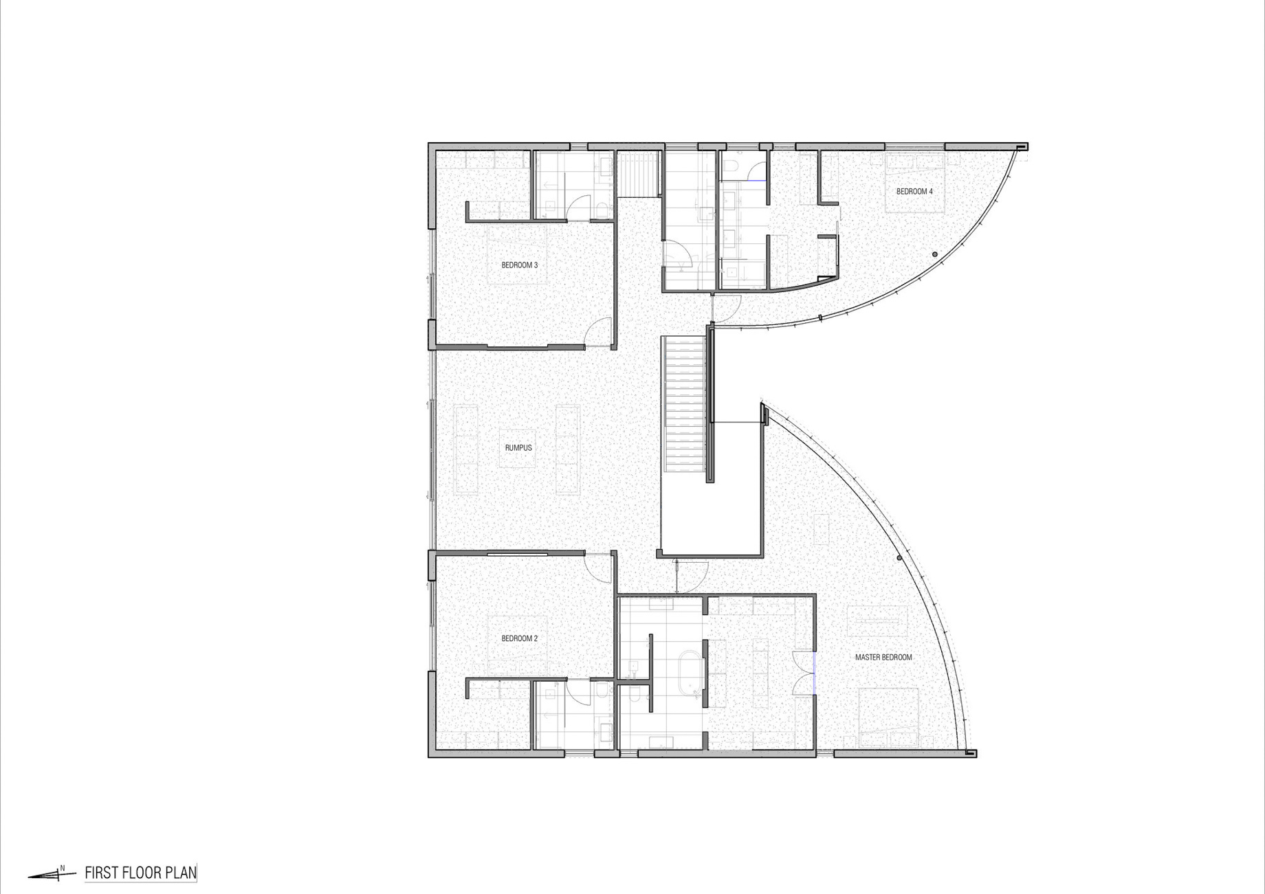 037 – Modern Contemporary Residence – 7 Teringa Place, Toorak, VIC, Australia – First Floor Plan