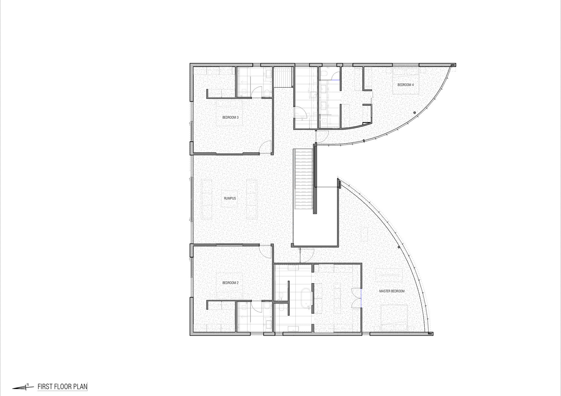 037 – Modern Contemporary Residence – 7 Teringa Place, Toorak, VIC, Australia – First Floor Plan