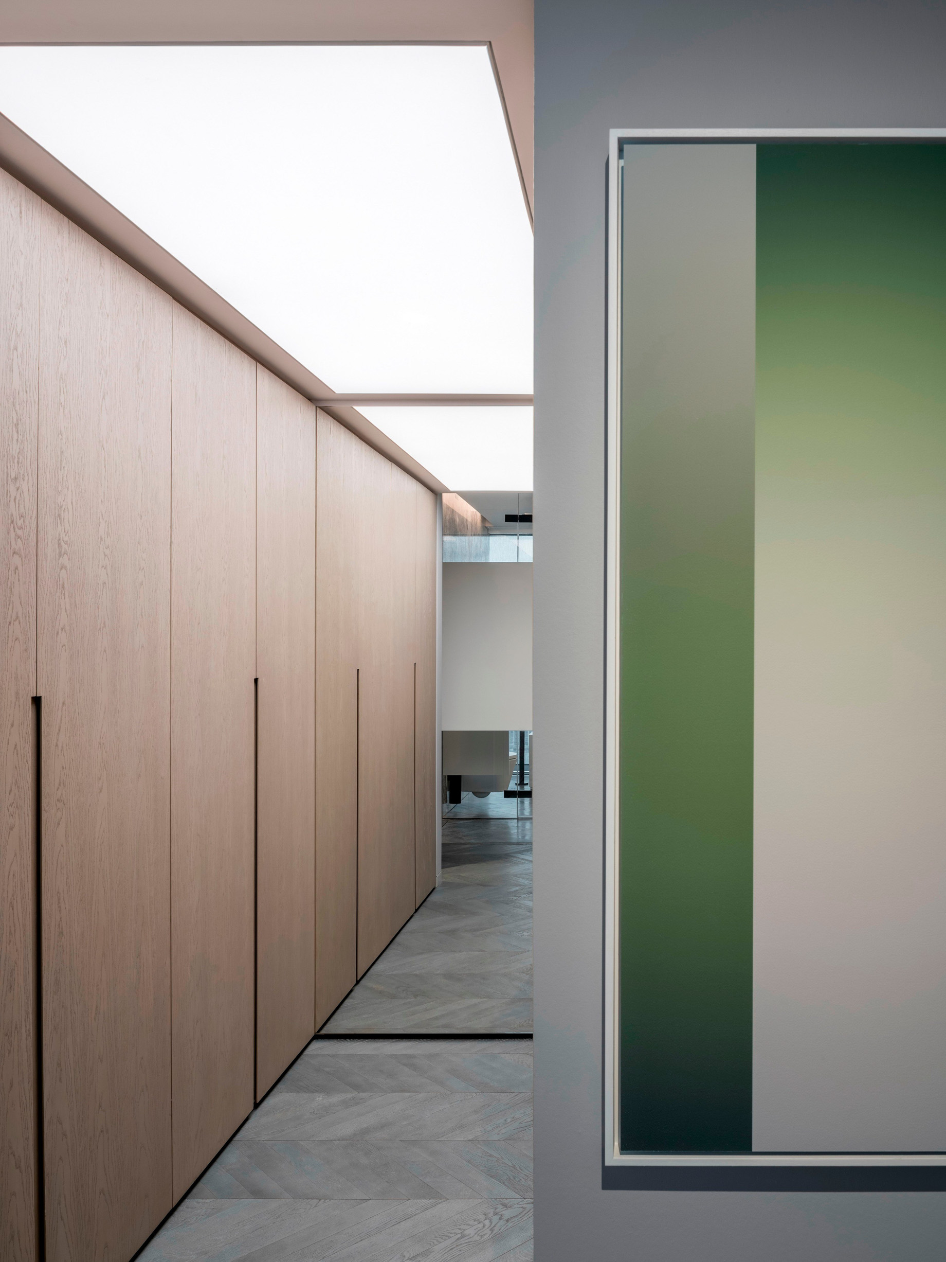 Shades of Grey Apartment Interior Design Shanghai, China - Ippolito Fleitz Group - Hallway
