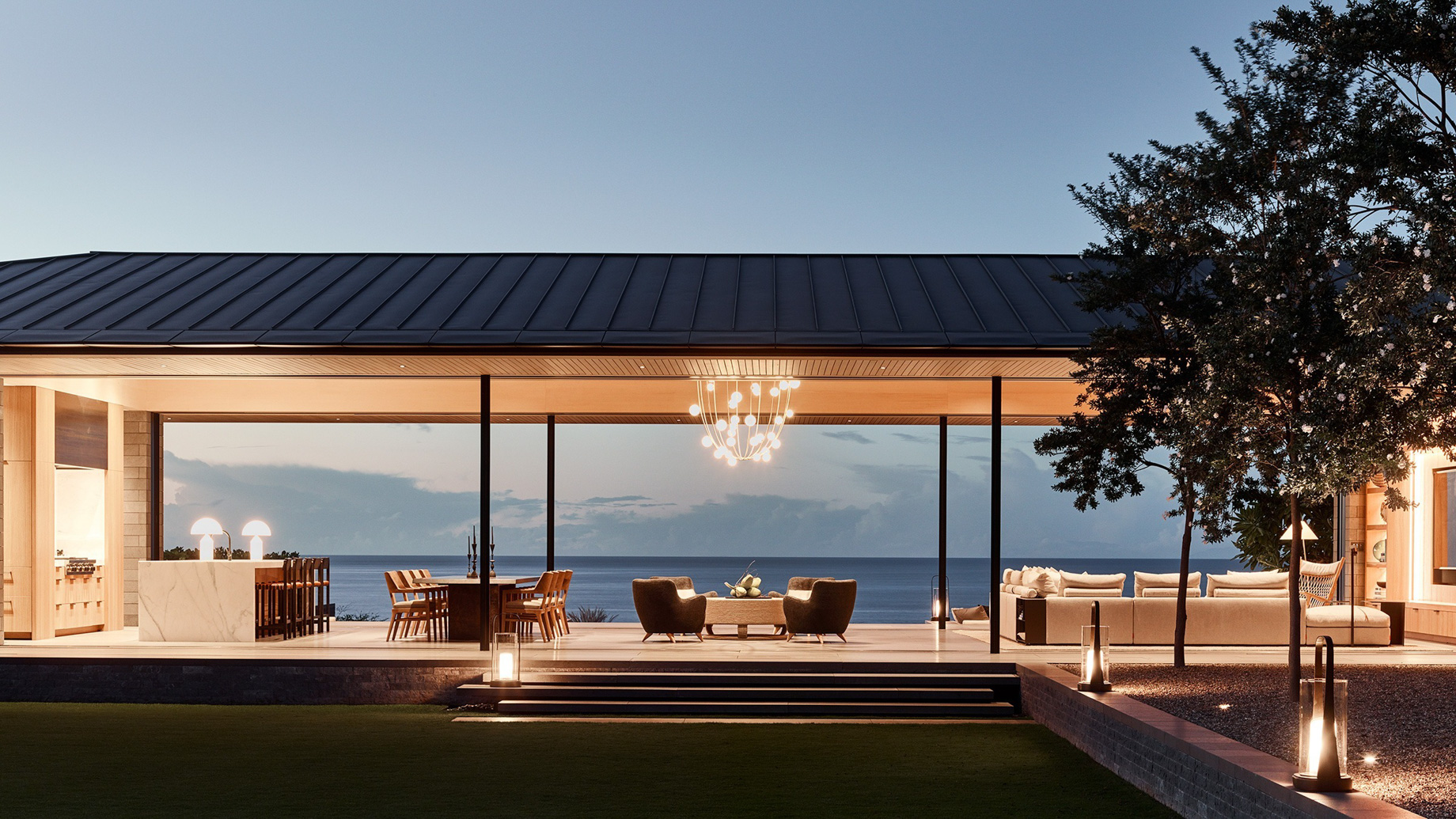 Kua Bay Luxury Residence – Kona Coast, Hawaii, USA – Exterior Oceanview Sunset