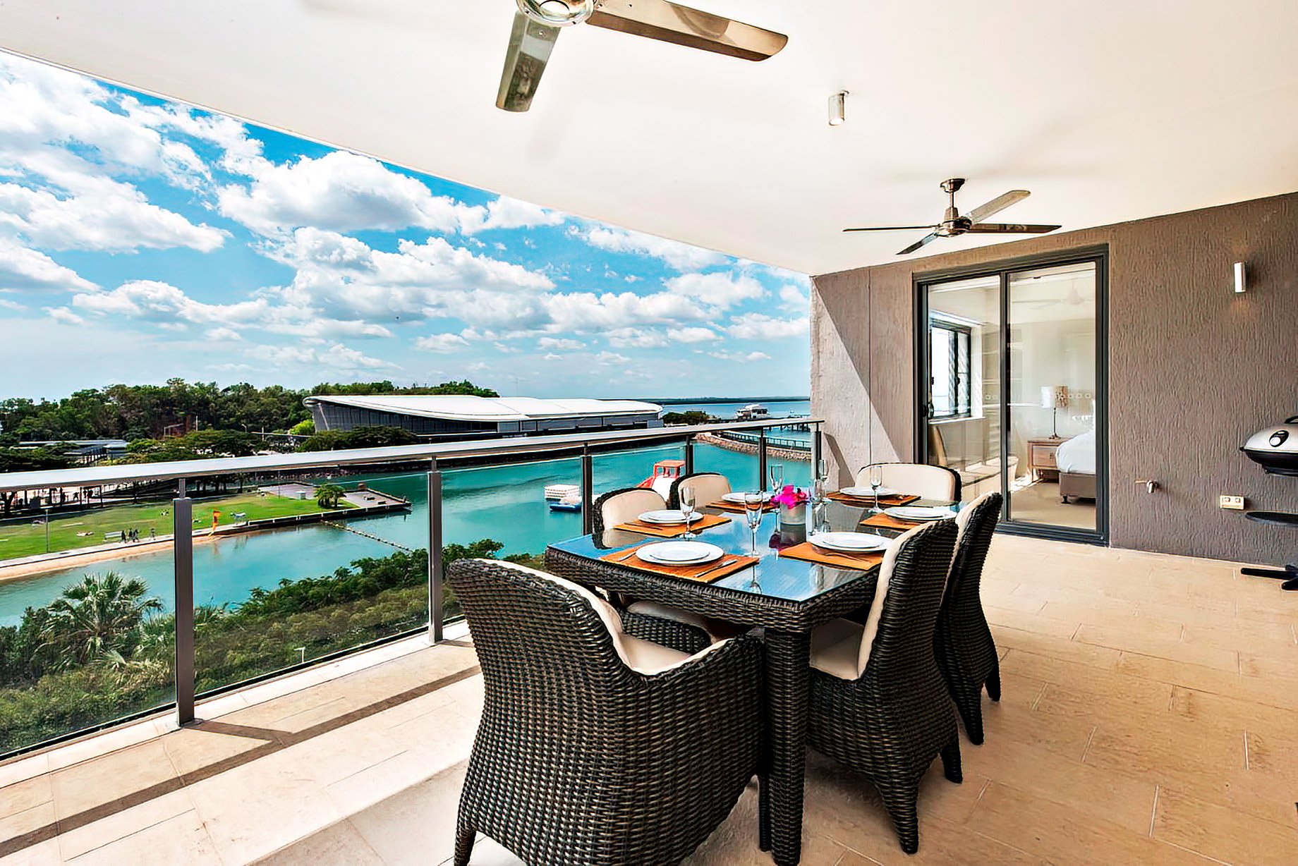 Darwin Waterfront Luxury Suites - Darwin, Northern Territory, Australia - Private Terrace Marina Ocean View