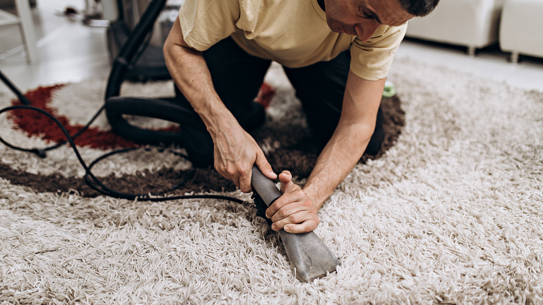 Vacuuming Carpet Rug