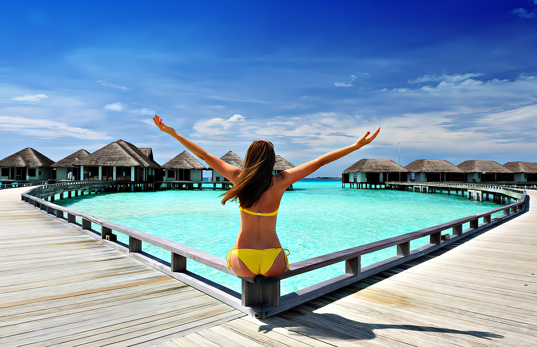 Happy Woman in Bikini - Maldives