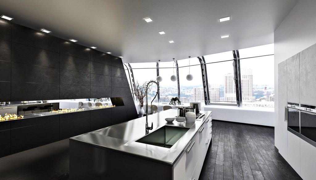 Luxury-Apartment-Modern-Kitchen-Island-Layout – The Pinnacle List