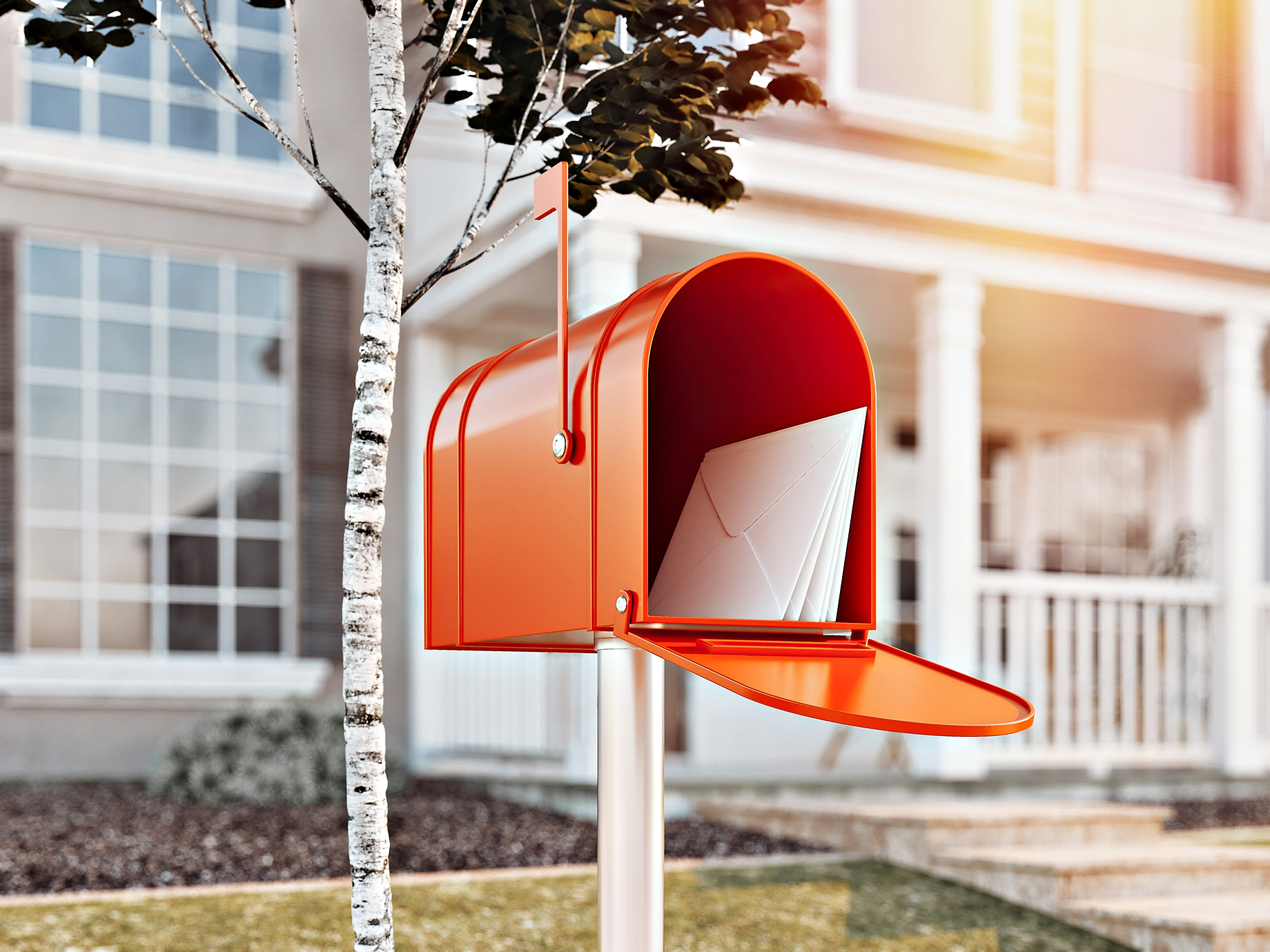 Luxury Home Front Lawn Mailbox