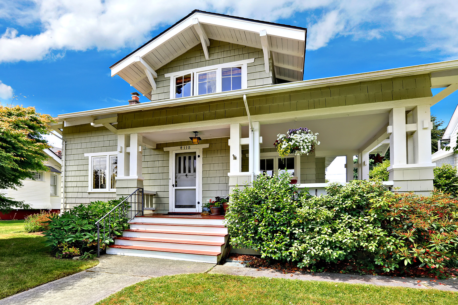 Luxury Suburban Home with Front Porch