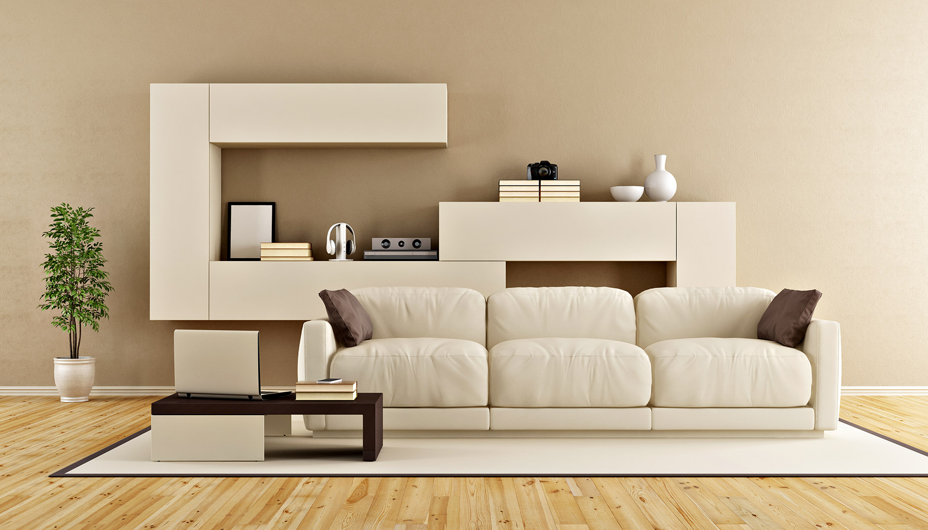 Minimalist Living Room with Sideboard Furniture