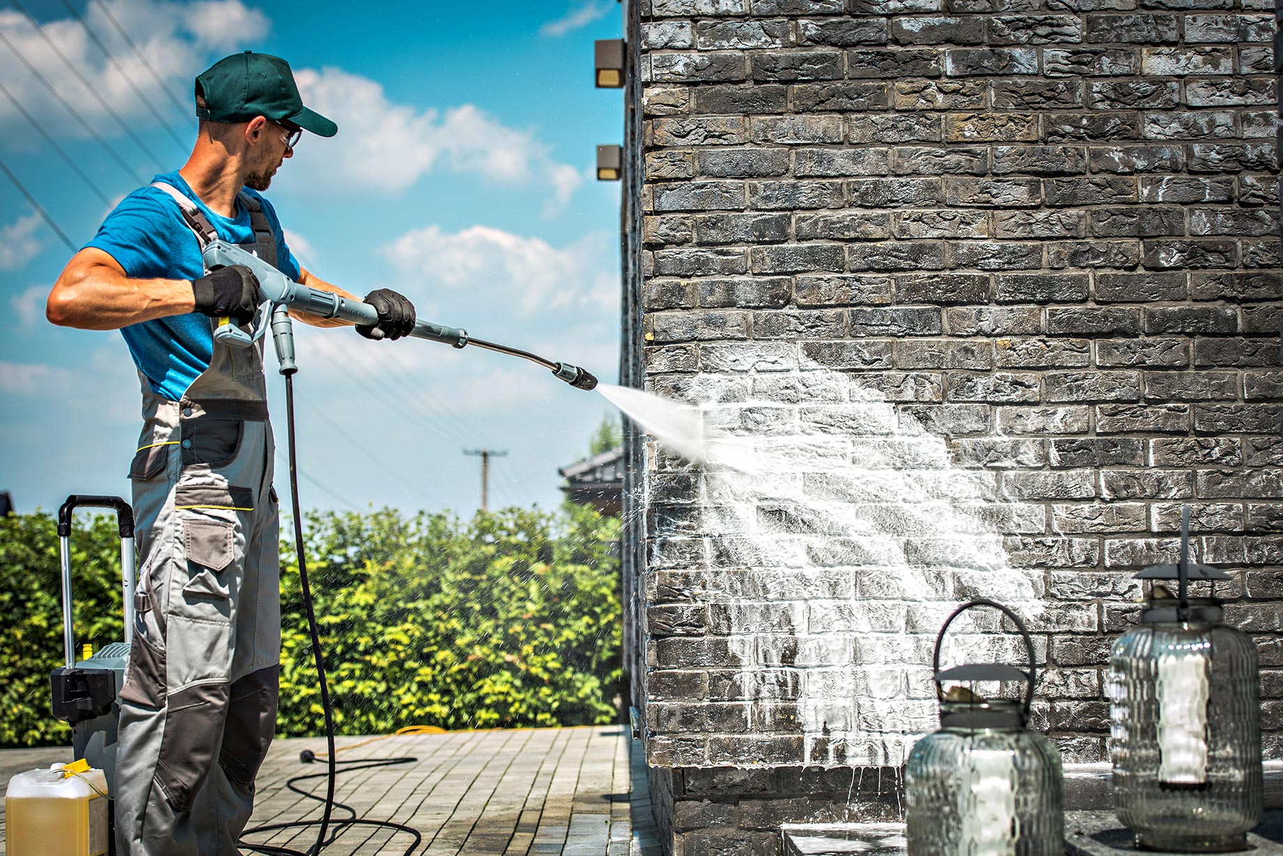 Power Washing Luxury Home