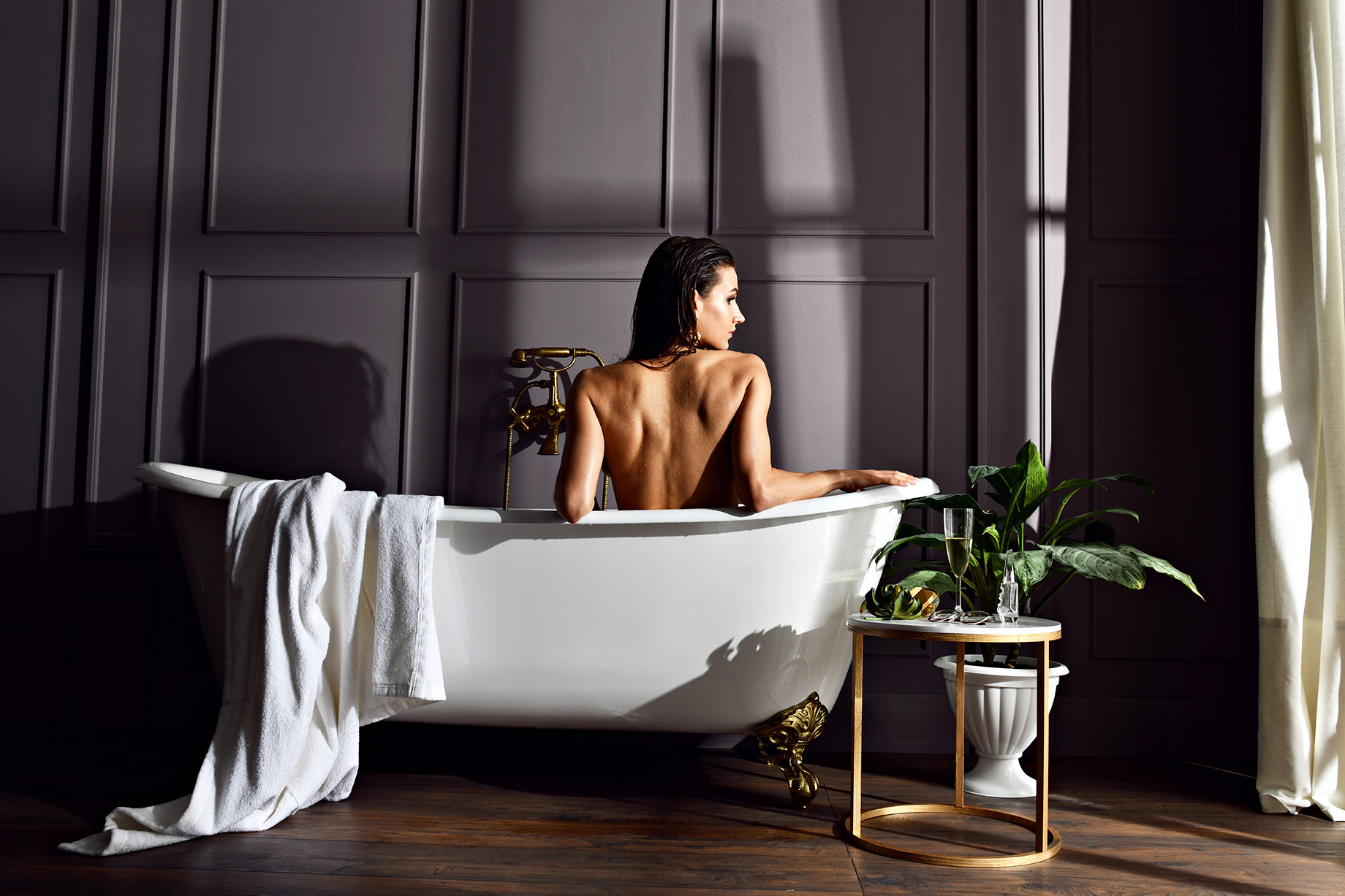 Woman Having A Lavish Luxury Bath