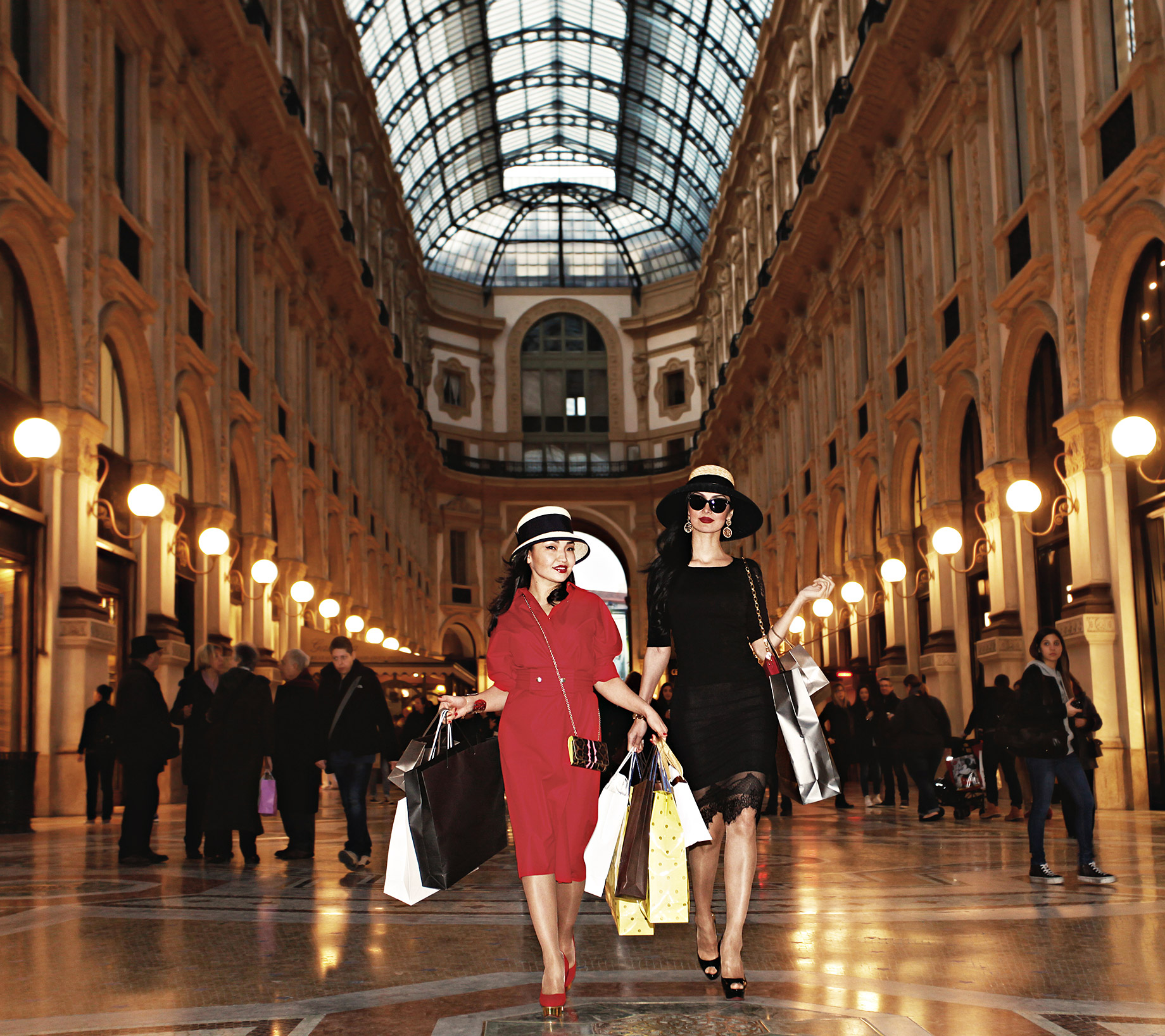 Women Luxury Shopping - Galleria-Vittorio-Emanuele - Milan, Italy