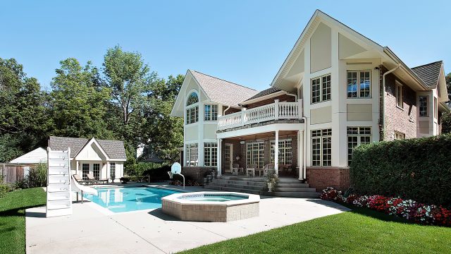 High-End Luxury Home Backyard
