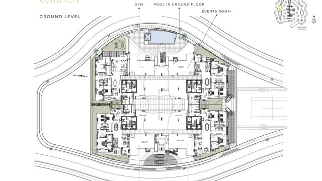 Urban Garden Apartment - Ocean Reef Island, Panama - Ground Level Floor Plan
