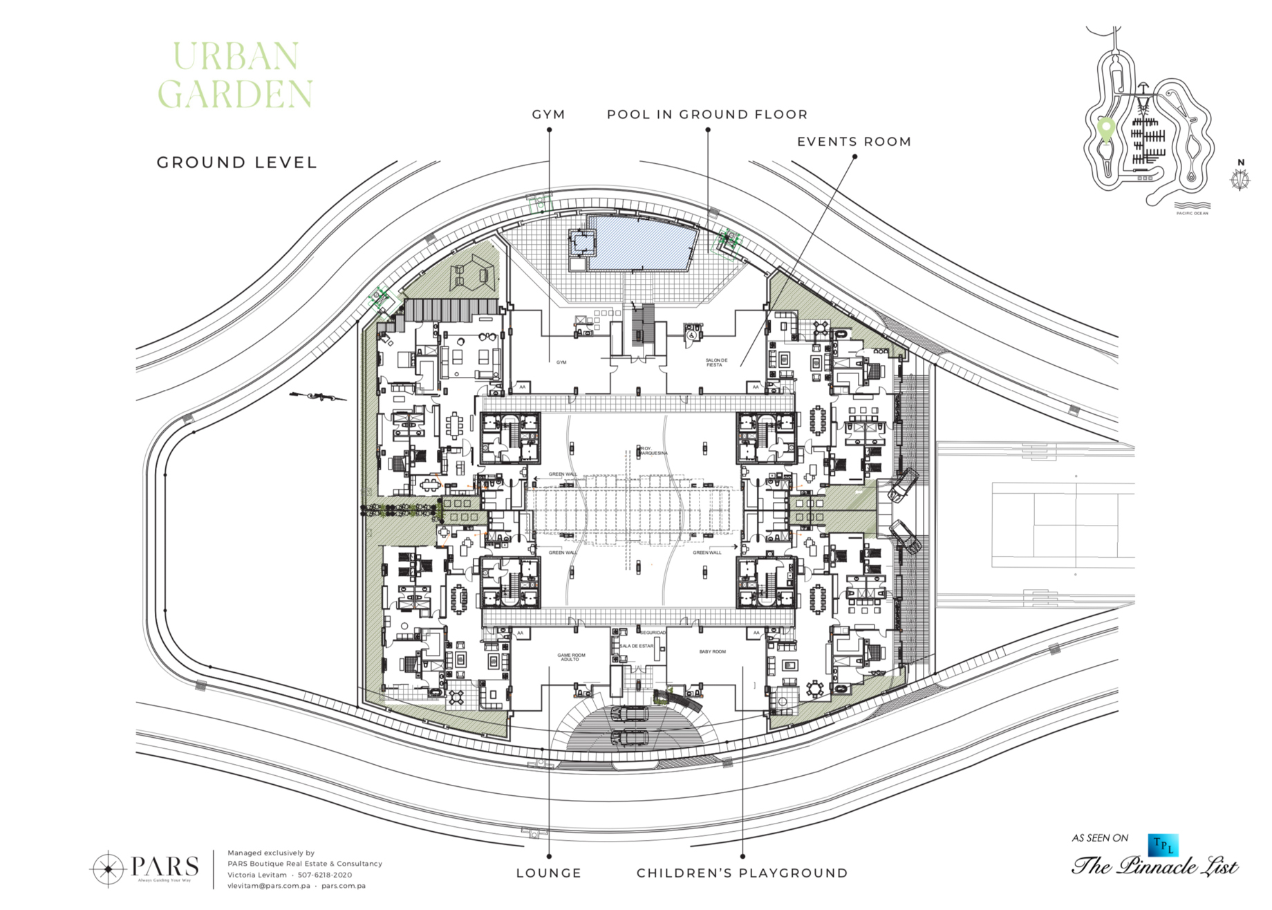 Urban Garden Apartment – Ocean Reef Island, Panama – Ground Level Floor Plan