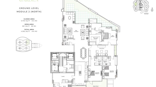 Urban Garden Apartment - Ocean Reef Island, Panama - Ground Level Module 2 Floor Plan