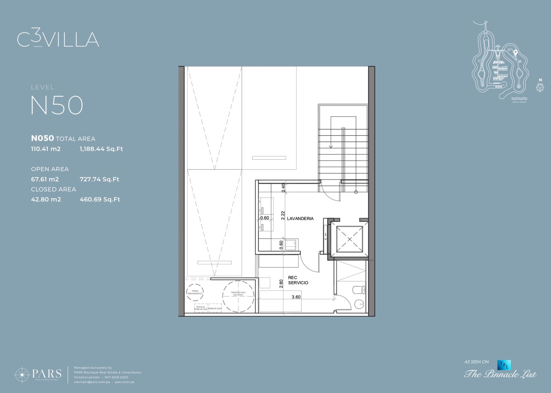 C3 Villa – Ocean Reef Islands, Panama – Floor Plans N50 Level