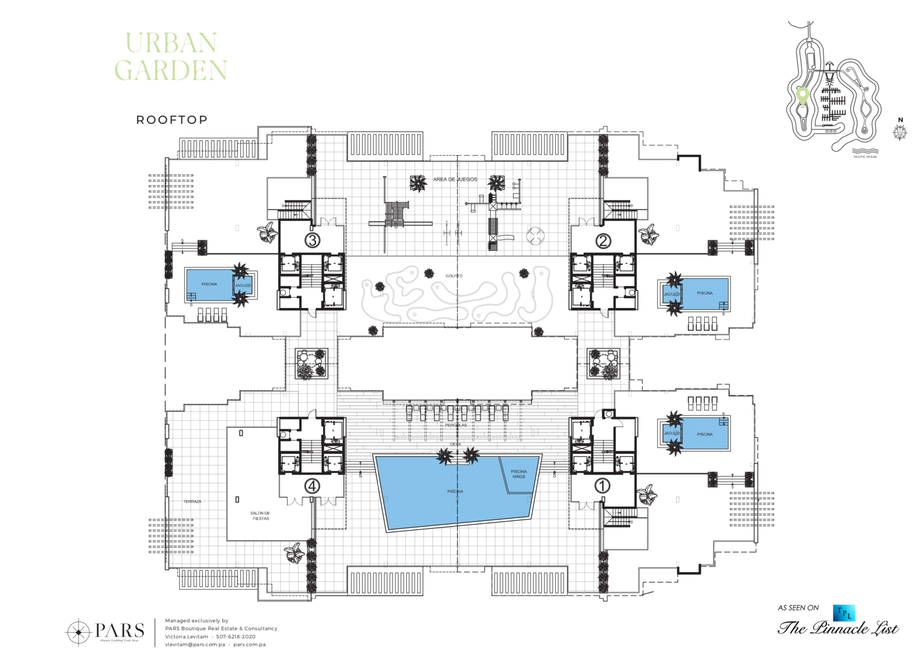 Urban Garden Apartment – Ocean Reef Island, Panama – Rooftop Floor Plan