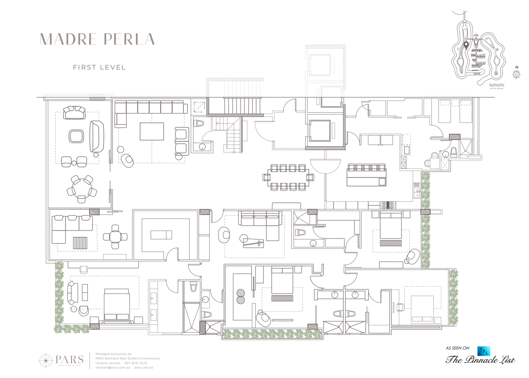 Madre Perla Penthouse – Ocean Reef Island, Panama – First Level Floor Plan