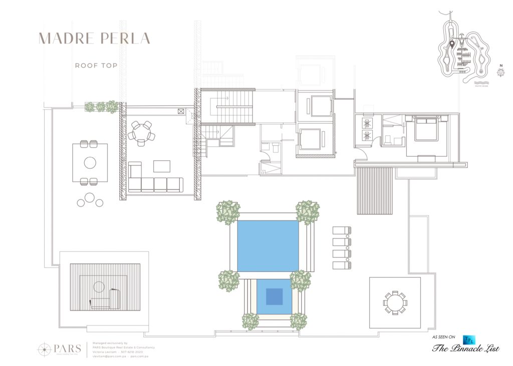 Madre Perla Penthouse - Ocean Reef Island, Panama - Rooftop Floor Plan