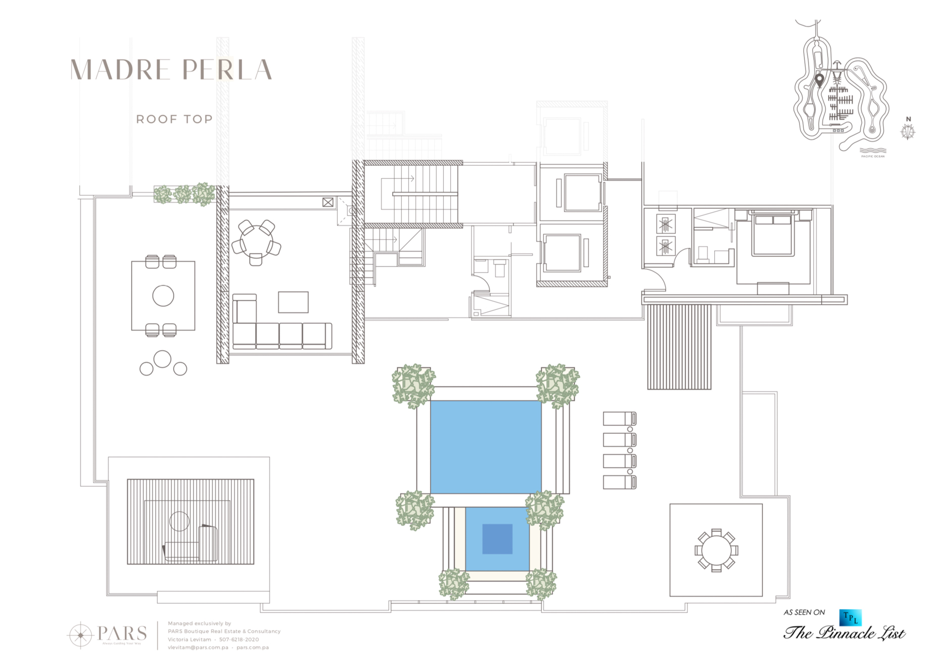 Madre Perla Penthouse – Ocean Reef Island, Panama – Rooftop Floor Plan