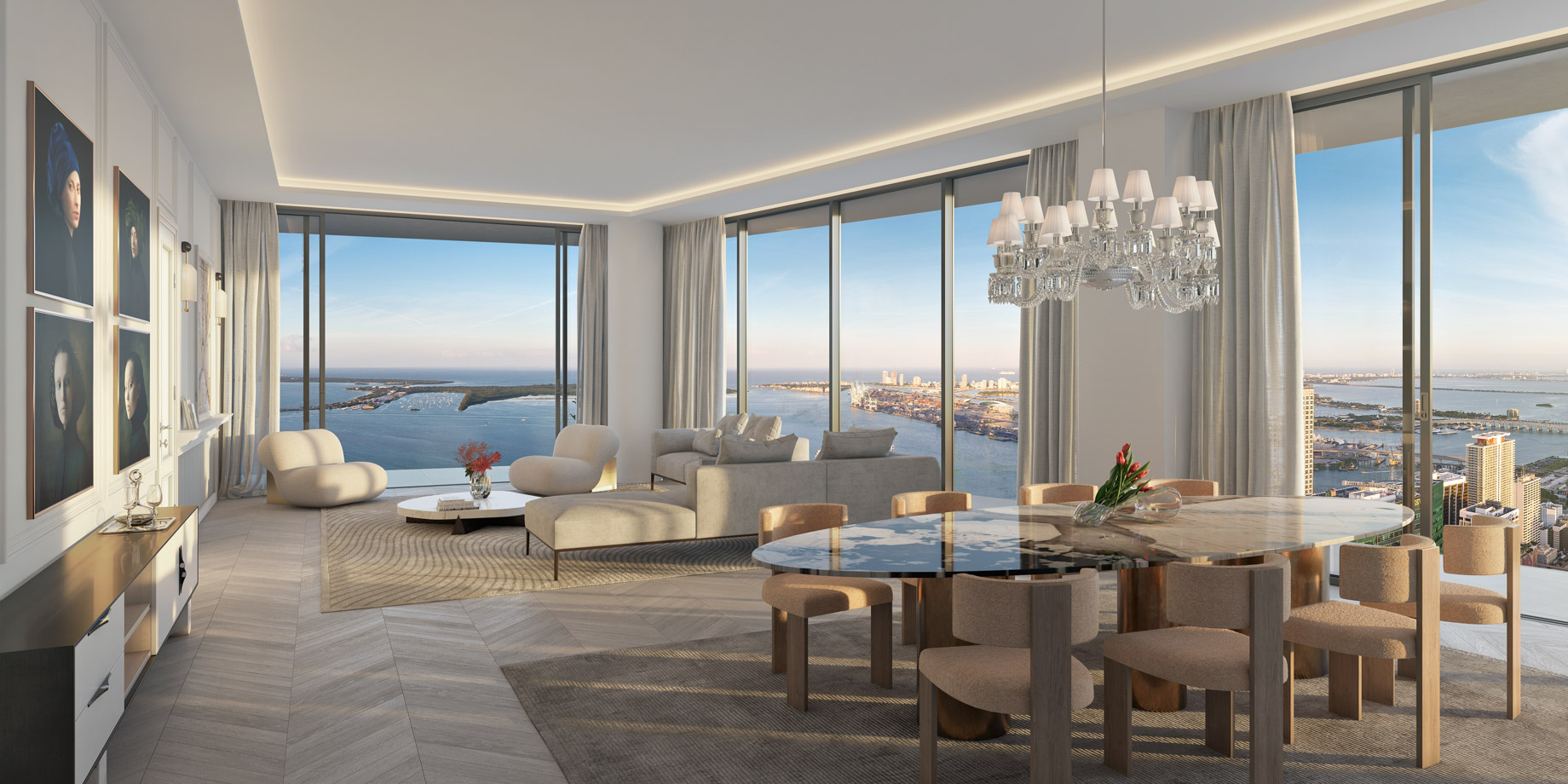 Living Room Views - Baccarat Residences - Brickell, Miami