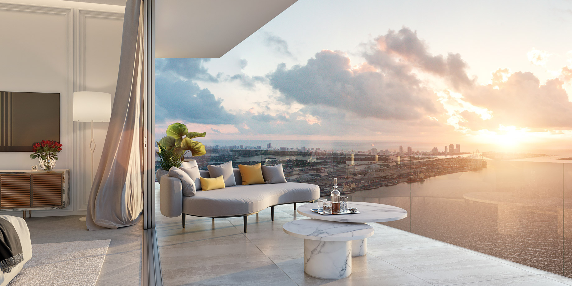 Patio Tower Views - Baccarat Residences - Brickell, Miami