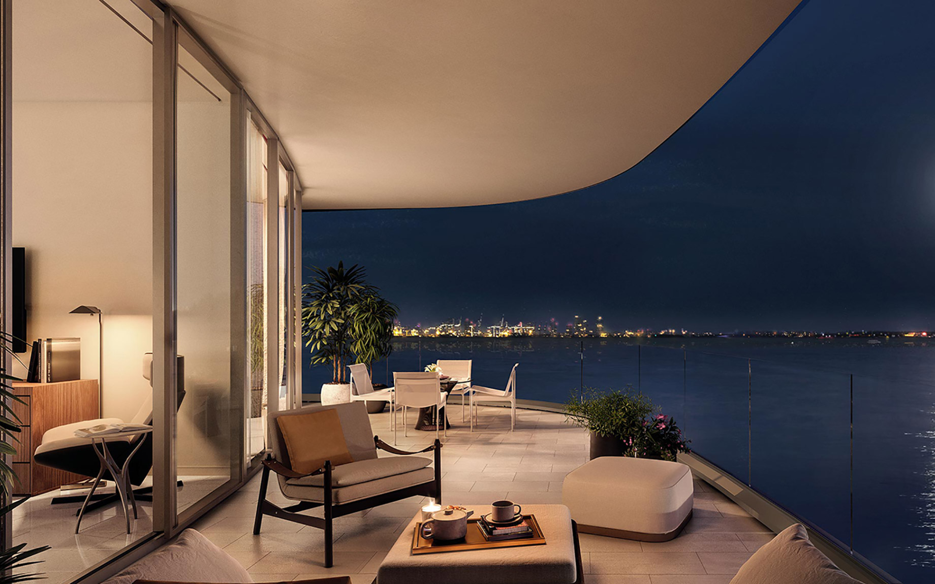 Evening Patio Views - UNA Residences - Brickell, Miami