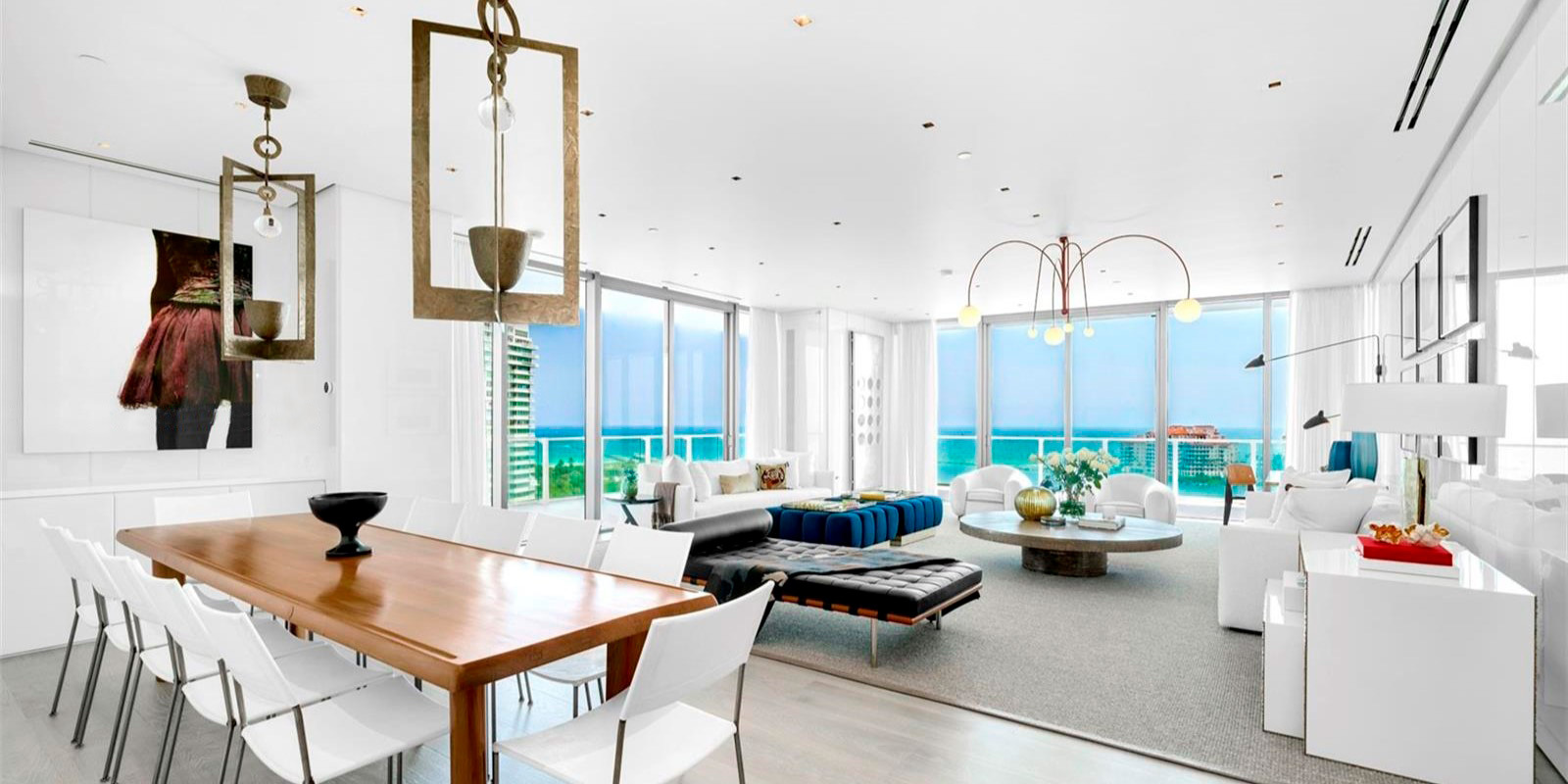 Interior Living Room - Apogee Condominium - South Beach, Miami, Florida
