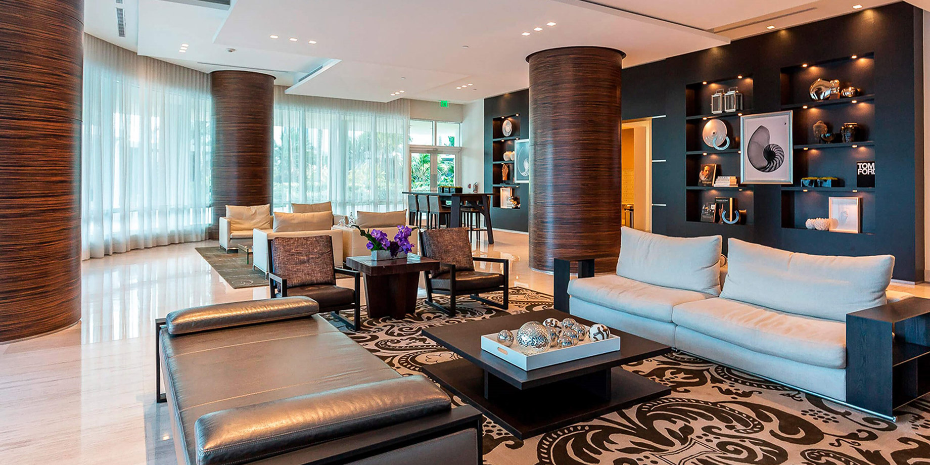 Living Room - Continuum Luxury Condos - South Beach, Miami, Florida